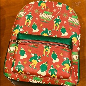 Elf The Movie Buddy OMG Santa! I Know Him! All over Pattern Faux Mini Backpack